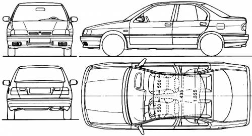 Nissan primera - softop - drawings-dimensions
