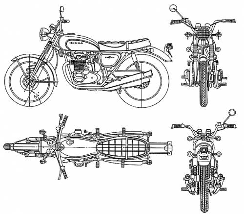Honda motorcycle 1971 blueprints #4