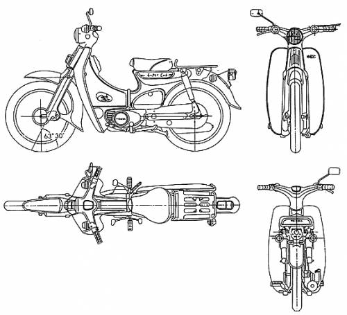 Honda motorcycle 1971 blueprints #5