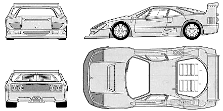 Ferrari F40 Blueprints