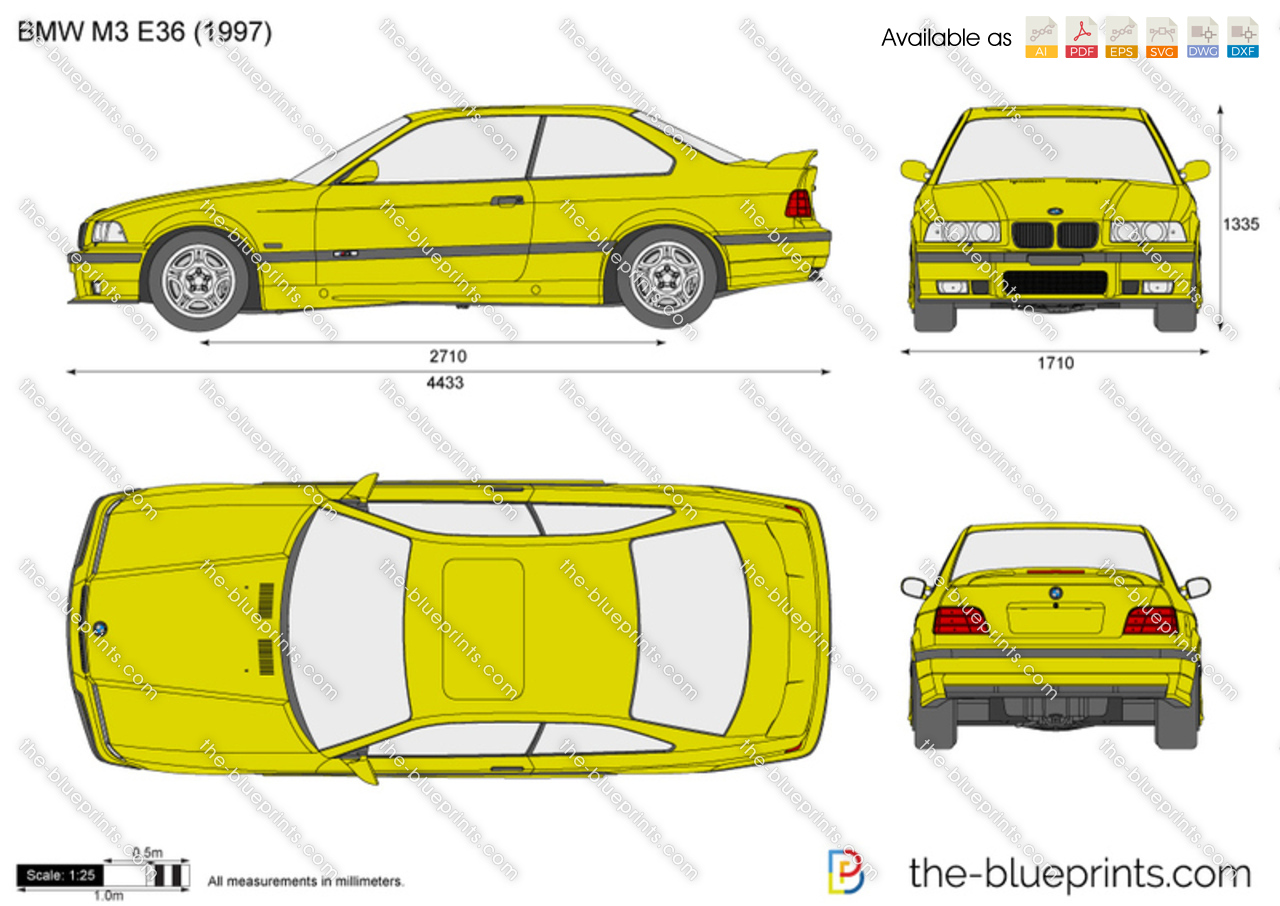 Bmw e36 coupe blueprints #2