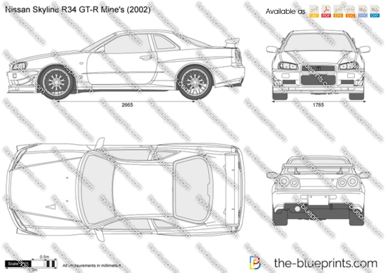 Nissan skyline gtr r34 blueprints #9