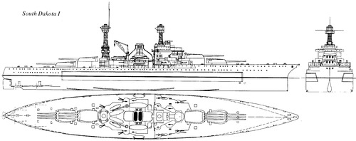 USS BB-49 South Dakota (Stillborn Battleship) (1920)