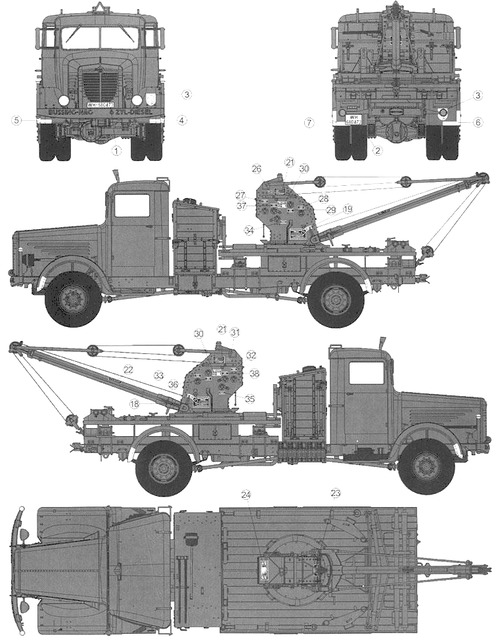 Bussing-NAG 4500A Kfz.100 + Bilstein 3t Crane