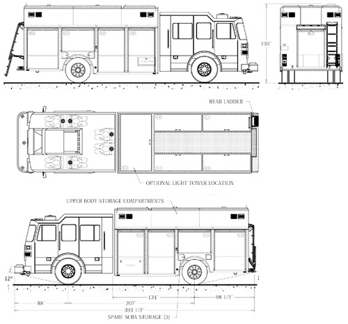 Sutphen Heavy Rescue Ladder Fire Truck