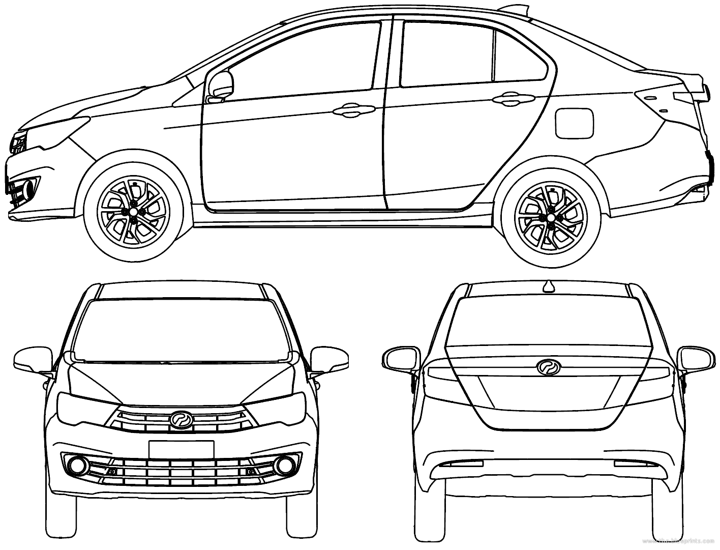 Blueprints > Cars > Various Cars > Perodua Bezza (2017)