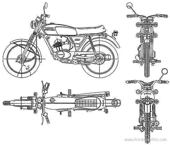 Honda motorcycle 1971 blueprints #7