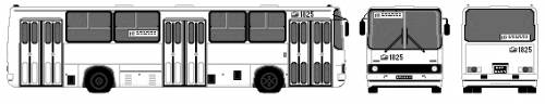 2003 Ikarus 283.01 Bus blueprints free - Outlines