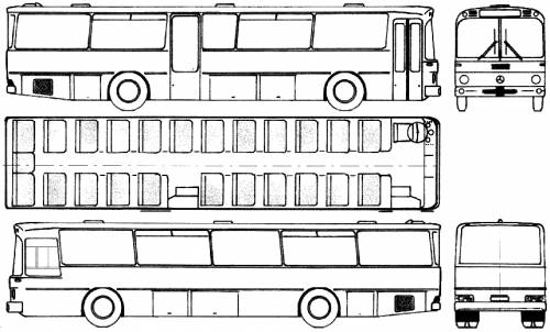 2003 Ikarus 283.01 Bus blueprints free - Outlines