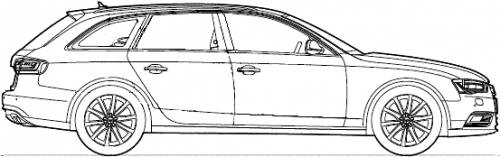 Download drawing Audi A4 B8 (Typ 8K) Avant Wagon 2009 in ai pdf png svg  formats