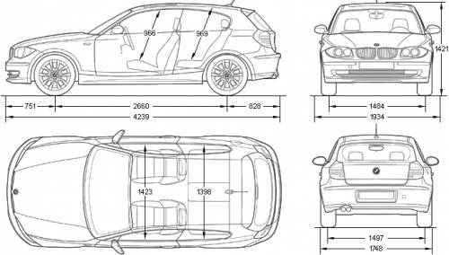 Blueprints > Cars > BMW > BMW 1-Series 116i 3-Door (E81)