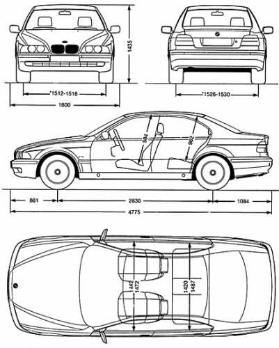 BMW E39 5 Series 530d specs, dimensions