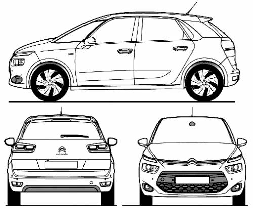 Drawing grey citroen c4 picasso on Craiyon