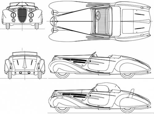 Blueprints > Cars > Delahaye > Delahaye 165 Figoni et Falaschi (1938)