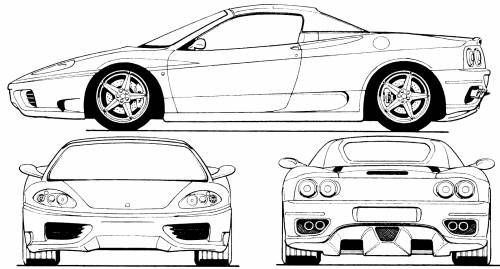 Desenhos para colorir de desenho de uma ferrari 360 spider para