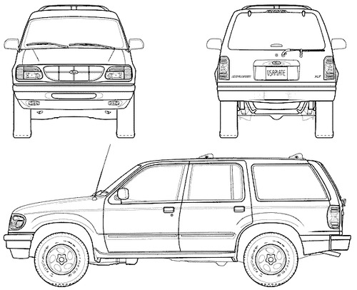 Blueprints Cars Ford Ford Explorer 1998