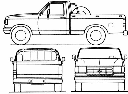 Blueprints Cars Ford Ford F 1000 1993