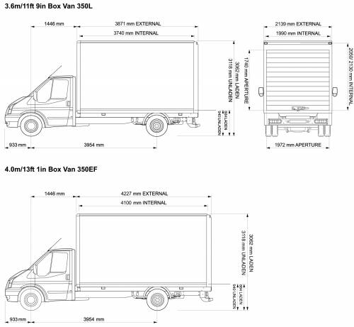 Ford transit 350 luton dimensions #9