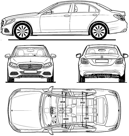 Blueprints Cars Mercedes Benz Mercedes Benz Cn E Class Sedan 17