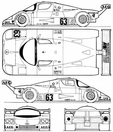 Sauber mercedes c9 blueprints #5
