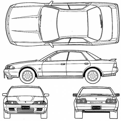 Blueprints Cars Nissan Nissan Skyline Gts T R32 Type M 19