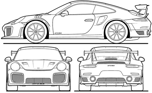 Blueprints Cars Porsche Porsche 911 Gt2 Rs 2017