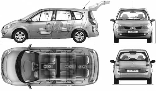 Blueprints Cars Renault Renault Grand Scenic Ii 09