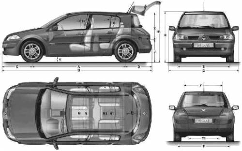 Blueprints > Cars > Renault > Renault Megane II 5-Door (2007)