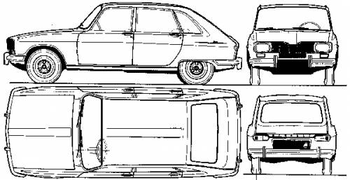 Blueprints Cars Renault Renault R16 Tl