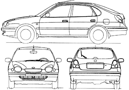 blueprints cars toyota toyota corolla 5 door 1998 toyota corolla 5 door 1998