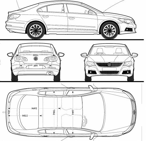 Blueprints Cars Volkswagen Volkswagen Passat Cc 09