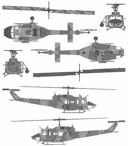 Blueprints Helicopters Bell Bell Uh 1j Huey