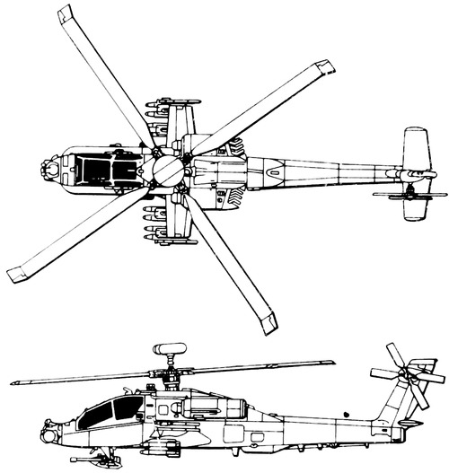 apache longbow helicopter drawing