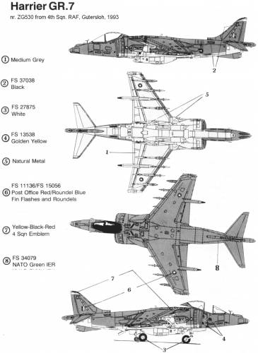 Blueprints > Modern airplanes > BAe > BAe Harrier GR.7