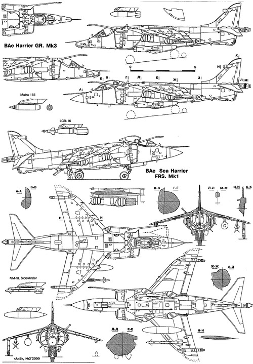 Blueprints > Modern airplanes > BAe > BAe Harrier GR.7