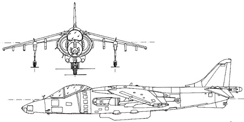 Blueprints > Modern airplanes > BAe > British Aerospace BAe Harrier GR.3