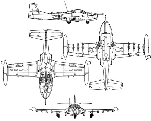 Blueprints Modern Airplanes Cessna Cessna A 37b Dragonfly