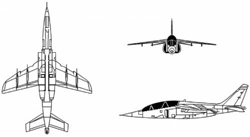 Blueprints Modern airplanes Dassault Dassault Breguet Alpha Jet