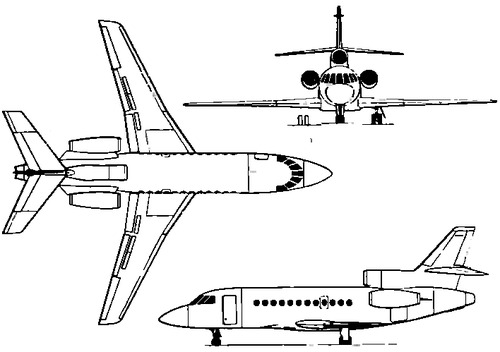 Blueprints Modern airplanes Dassault Dassault Breguet Falcon 900