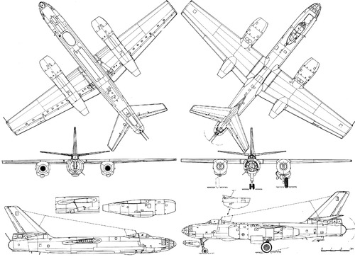 Blueprints Modern Airplanes Ilyushin Ilyushin Il 28 Beagle