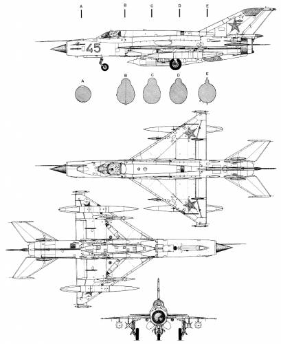 MiG-21 bis - Airplane Blueprint. Drawing Plans outline for Mikoyan-Gurevich  MiG-21 Fishbed Fighter Kids T-Shirt by StockPhotosArt Com - Fine Art America