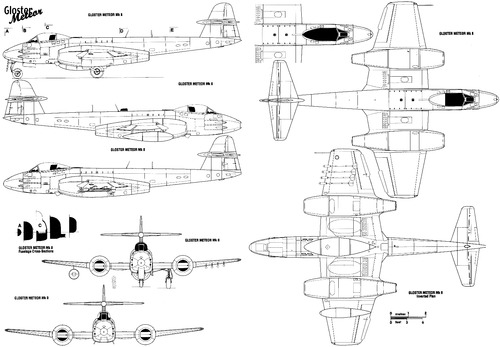 Blueprints Modern Airplanes Modern G Gloster Meteor F 8