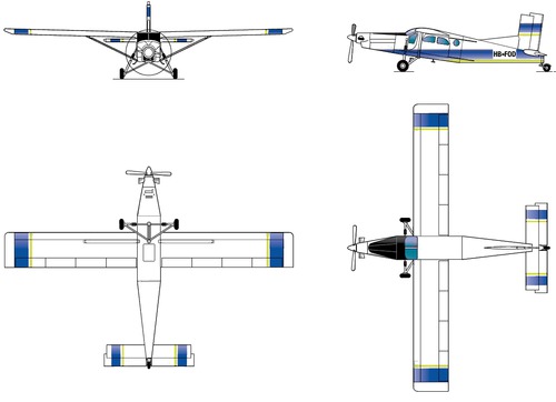 Blueprints Modern Airplanes Pilatus Pilatus Pc 6 Turbo Porter