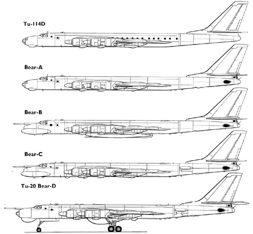 Blueprints Modern Airplanes Tupolev Tupolev Tu 142 Bear