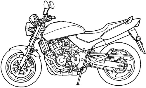 Honda CB 600 Hornet  Desenho moto, Como desenhar caminhão