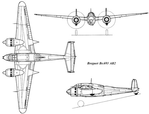 Blueprints WW2 Airplanes Various Breguet Br.695AB.2