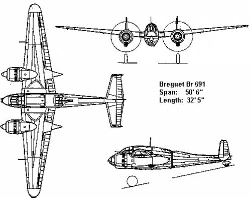 Blueprints WW2 Airplanes WW2 France Breguet BR 691