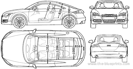 Audi TT Mk2 Blueprint Art, Audi TT Gifts