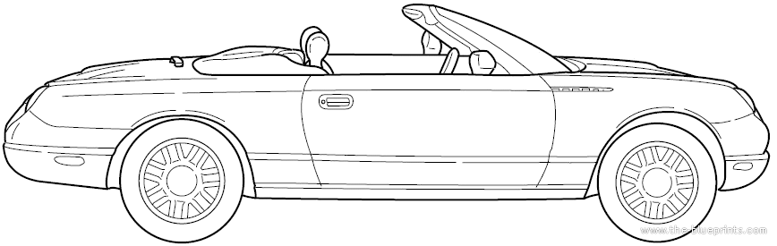 Vehicle drawings ford thunderbird #8