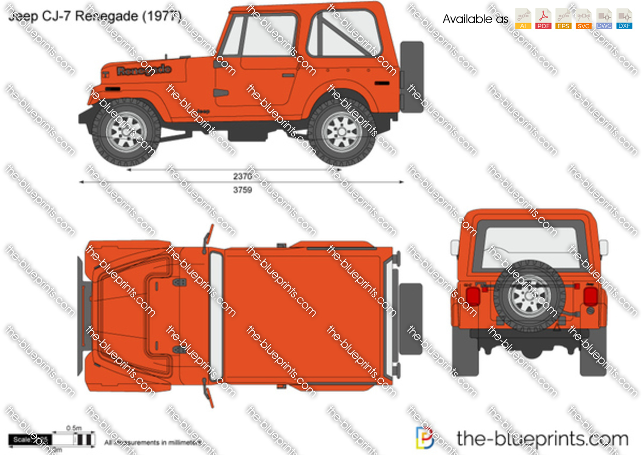 Jeep CJ-7 Renegade vector drawing